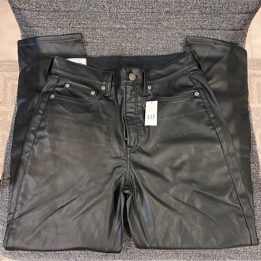 NWT Gap Vintage Slim High Rise Faux Leather Jeans- size 29/8R